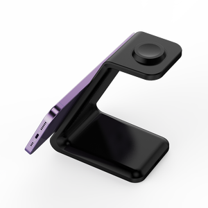2026 Usine En Gros ABS 3 en 1 Station De <span class=keywords><strong>Chargeur</strong></span> Rapide Sans Fil pour Double <span class=keywords><strong>Chargeur</strong></span> Inductif De Téléphone Portable 10W - Product Image 3