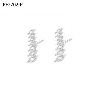 Amy Amy Fashion <b>Stud</b> Earrings Zirconia Marquise Cut <b>Silver</b> Plated For Women Party Jewelry PE2702 - Product Image 1