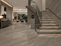 Dalles et carreaux de marbre en bois brun Obama à coupe transversale pour revêtements muraux, revêtements de sol, escaliers, plans de travail, crédences et coupés sur mesure