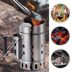 ملحق شواء شواء خارجي من الفولاذ المقاوم للصدأ مع مدخنة نار ولاعة ومقبض مريح - Product Image 4