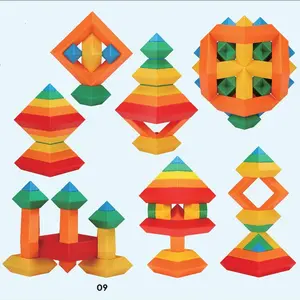 魔法の塔を組み立てる子供の多様なひし形新しいデザインDIYビッグキッズ3Dビルディングブロック
