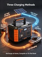 Estación de Energía Portátil de 1000W 799WH con Panel Solar, Batería LiFePO4, Controlador MPPT, Arrancador de Emergencia, Onda Sinusoidal Pura para Uso en Automóviles