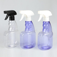 Pulvérisateur en plastique rechargeable PET 500 ml, modèle S-28 à dents, pour dilution de nettoyant pour sols, type poussoir, transparent