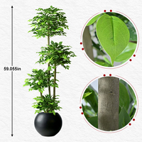 Arbre artificiel Ficus en pot, fausse verdure, plante d'intérieur, décoration maison et jardin, arrangement floral pour mariage, arbre artificiel en gros