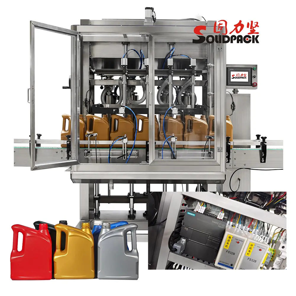 Solidpack High quality machine oil filled motor automatic engine motor lube oil filling line