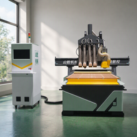 Machine de gravure et de découpe CNC à plusieurs broches avec transmission par engrenages, table à vide, contrôle Mach3 NC Studio PLC