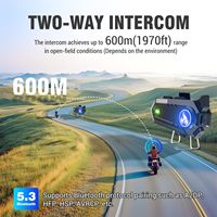 Auriculares Bluetooth para Casco de Motocicleta C9, Alcance de hasta 600M/1970 pies, Impermeables IPX6, Intercomunicador Bidireccional en Tiempo Real, Auriculares para Compartir Música