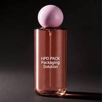 Flacon de parfum vide rechargeable en PET de 100 ml et 150 ml avec bouchon boule rose et pulvérisateur à brume fine, personnalisable avec logo, pour emballage de soins de la peau