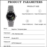Montre de luxe couleur or avec cadran en nacre, en acier inoxydable, mouvement Miyota à quartz, date automatique, calendrier, diamants, unisexe, montre populaire
