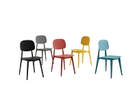 Chaise de salle à manger empilable en plastique moderne, couleur macaron, haute performance, pour la maison et l'extérieur