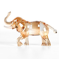 Modèle d'éléphant en cristal à facettes haut de gamme personnalisable Figurine de plante faunique tridimensionnelle créative pour plaques de trophées