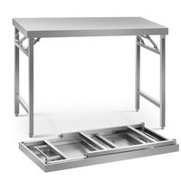 Table pliante pliable en acier inoxydable ronde rectangulaire pour camping en plein air Restaurant petite table d'appoint avec drainage