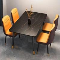 Ensemble de table à manger de cuisine moderne et portable de luxe, 4 places avec chaises