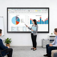 Tableau blanc interactif 55 pouces 8 Go 128 Go avec caméra IA 48 MP et double système d'exploitation pour solution d'affichage pour réunions et éducation