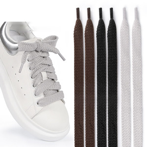 1.5cm Widened Single-layer Black Gray <strong>Brown</strong> Solid Color Flat <strong>Shoelace</strong> for Casual Shoes - Product Image 3