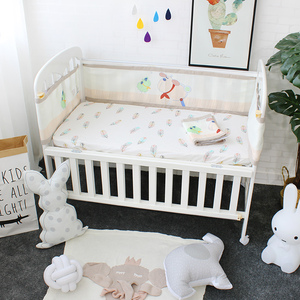 Été section mince respirant réglable 100% coton pépinière <span class=keywords><strong>lit</strong></span> <span class=keywords><strong>lit</strong></span> Bébé bébé sécurité maille berceau pare-chocs tapis - Product Image 5