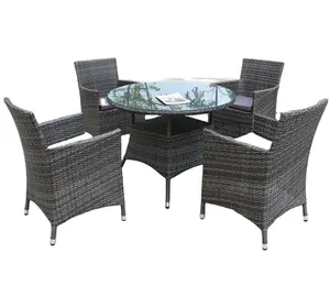 Rotan Geweven Factory Outlet Outdoor Indoor Meubelen Rotan Tafel En Stoel Leisure Rieten Stoel