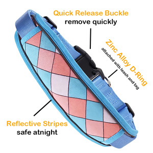 طوق كلب عاكس للضوء بالجملة مصنوع من النايلون مع شريط عالي الوضوح للسلامة الليلية، قابل للتعديل للكلاب الصغيرة والمتوسطة والكبيرة - Product Image 2