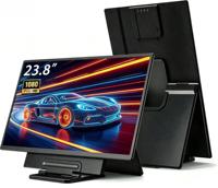 Moniteur portable grand format 23,8 pouces 1080P FHD 100Hz IPS, extension d'écran pour ordinateur portable, idéal pour le bureau, les jeux, compatible avec Windows, Mac, Xbox, Switch