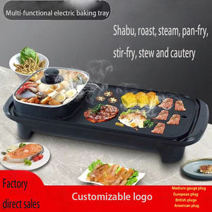 110v multi-fonctionnel shabu-rôtir un pot ménage shabu-<span class=keywords><strong>cuisson</strong></span> pot à double usage barbecue <span class=keywords><strong>plaque</strong></span> marmite électrique - Product Image 2