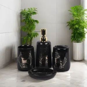 Hot Sale Four-Piece New Popular Style Ceramic Bathroom Hardware Accessory Set For Home Use