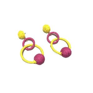 Pendientes de rafia con forma de abanico de aleación estilo retro bohemio para mujer, accesorios de moda de la India - Product Image 3