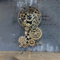 Sculpture murale 3D personnalisée en métal, grande horloge mécanique rétro à engrenages, pour mur de fond, plafond de bar, art métallique fait main