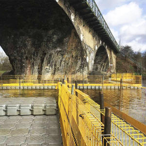 Système de barrières de protection des bords temporaires, clôture de sécurité, clôture en treillis métallique, barrière anti-chute conforme à la norme EN 13374, panneau mural préfabriqué - Product Image 3