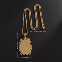 24K 18K Or Fine Pendentif Collier Unisexe Islamique Coran Carré Design Tendance Géométrique Style Ramadan Cadeau En Gros Fourniture
