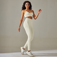 Hot nouvelle couleur unie course sport et fitness costume tricoté sans couture pêche fesses yoga ensemble 5 pièces