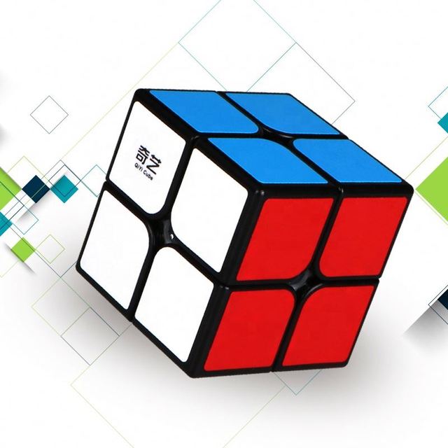 Qiyi Cubes Mini 2x2 Magic Cube Stickerless Puzzle Speed Cube Smooth Relieve Stress Toys for Kids and Adults Plastic Fidget Toys