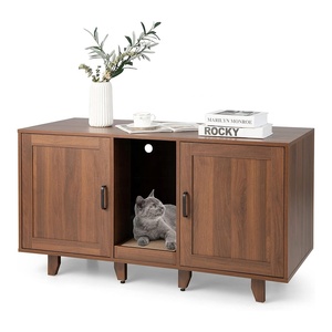 Vente en gros de meubles pour animaux de compagnie modernes et bon marché, en bois blanc, cachés à l'intérieur, avec bac à litière fermé, maison pour <span class=keywords><strong>chat</strong></span> - Product Image 2