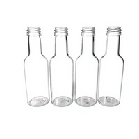 Botella Transparente de PET de Pequeña Capacidad para Bebidas, con Tapa de Aluminio de 3 Colores, para Envasado de Mini Bebidas Espirituosas, Vinagre, Salsas, Regalos y Venta al por Menor