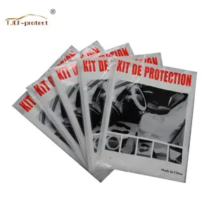 wholesale manufacturer custom 5 in 1 car care cleaning kit PE plastic covers for auto interior protection sheet cover