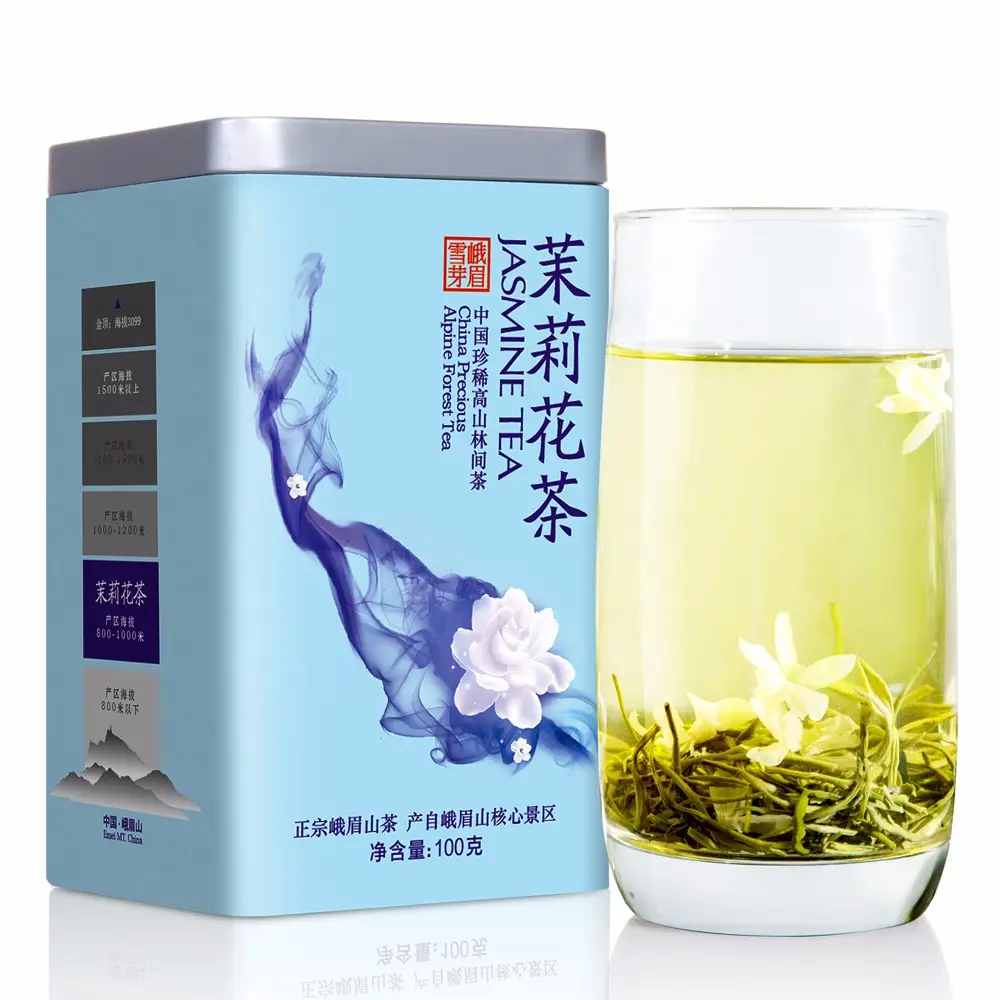 wholesale factory Emei Xueya Jasmine Green Tea, Caffeinated loose tea jasmine green flower tea