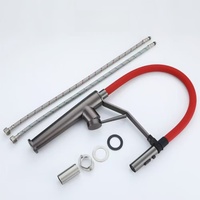 Robinet de cuisine moderne en acier inoxydable 304 Pulvérisateur extractible avec rotation chaude et froide Robinet d'évier Mélangeur pour cuisine moderne