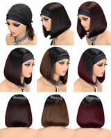 Perruques bandeau vietnamiennes SDD ultra-lisses en cheveux humains, perruques bob courtes de 10 pouces sans colle, faciles à mettre et à porter, perruque bob en cheveux humains