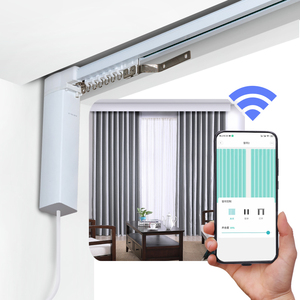 Système de <span class=keywords><strong>rail</strong></span> de <span class=keywords><strong>rideau</strong></span> motorisé électrique automatique en aluminium de haute qualité, silencieux, avec contrôle par WiFi et Bluetooth, pour la maison et le bureau - Product Image 1