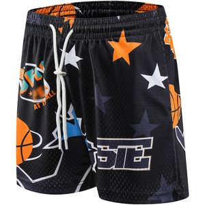 กางเกงบาสเก็ตบอลลายกราฟิกสำหรับผู้ชาย แห้งเร็ว มีเชือกผูก เอวสม็อค เหมาะสำหรับออกกำลังกายและใส่ลำลองในฤดูร้อน - Product Image 2