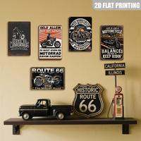 Letreros de Metal Legend Motorcycles the Mother Road, Decoración de Pared para Garaje o Cuarto de Hombre