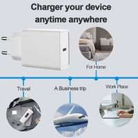 Ensemble de chargeur 20W TKT Type-c avec câble de charge EU PD Adaptateur mural rapide en brique pour iPhone Compatible avec la caméra des écouteurs
