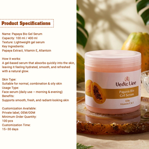 Premium Papaya Bio Gel Face Serum for <b>Skin</b> Brightening Deep Hydration and Natural Glow Enhancement Care Available for Sale - Product Image 2