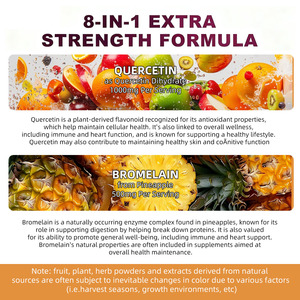 Hỗ trợ doanh & dị ứng và sức khỏe tim mạch quercetin Gummies Bromelain bổ sung tăng cường hệ thống miễn dịch và sức khỏe hô hấp - Product Image 6