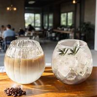 Gobelet en verre rond de style simple et créatif en forme d'œuf pour café, jus et tasses, écologique, pour eau pétillante et sodas, 340-550 ml