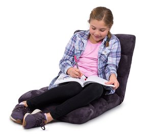 Comfy Kids Eggplant Color Memory Foam <strong>Floor</strong> <strong>Chair</strong> <strong>with</strong> <strong>Back</strong> <strong>Support</strong> for Gaming or Reading Thick <strong>Floor</strong> Cushion for Car Use - Product Image 2