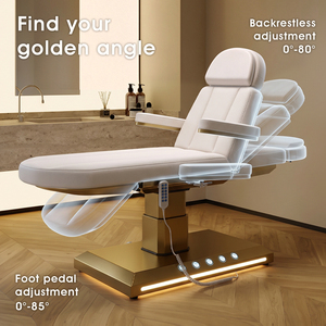 Modern Adjustable Foldable Spa Facial Lash Bed Stainless Steel Frame 3 Electric Motors High-Density Sponge Beauty Massage Table - Product Image 4