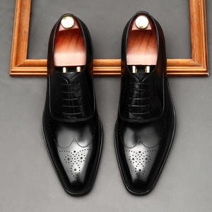 Nuevos Zapatos Formales de Cuero Genuino para Hombre, con Punta Cuadrada, Diseño Calado, Estilo Coreano, Casuales de Negocios, con Cordones, Antideslizantes, para Otoño - Product Image 3