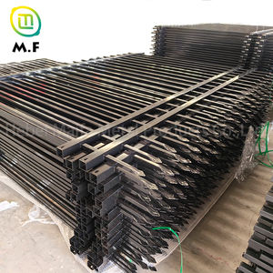 Panneau de clôture en métal résidentiel extérieur de 6ftx8ft Tube carré noir Lance en acier au zinc Clôture en fer forgé ornementale - Product Image 2