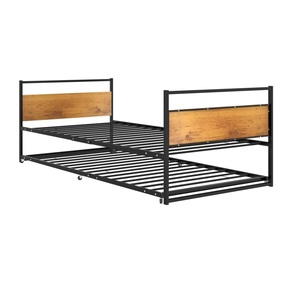 Estructura de <span class=keywords><strong>cama</strong></span> de metal moderna Cabecero de MDF con base de <span class=keywords><strong>cama</strong></span> <span class=keywords><strong>nido</strong></span> extraíble separada Dormitorio Hotel Apartamento Villa Sótano - Product Image 3