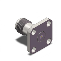 Conector RF Desmontable SMA Hembra de Brida Cuadrada de 4 Orificios, 50 Ohmios, DC-27GHz, Diámetro Interior del Conector 0.012in, Espaciado entre Orificios 0.339in